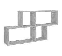 Qnhdfrt Étagère murale, gris béton, 100 x 18 x 53 cm, en matériau dérivé du bois, moderne, avec montage invisible, pour salle de bain, cuisine, salon, bibliothèque