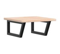 Qnhdfrt Étagère Murale pour Vasque de Salle de Bain, Support de Lavabo Flottant en Bois de Chêne Massif et Acier Noir, Plan de Travail Suspendu Trapèze, Meuble Vasque Gain de Place, 50x50x2,5 cm