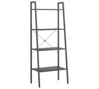 Qnhdfrt Étagère sur pied, à 4 étagères, noire, 56 x 35 x 140 cm, cadre en acier avec charge totale de 50 kg, bibliothèque peu encombrante pour salon, chambre à coucher, bureau et petites pièces