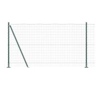 Qnhdfrt Euro-Clôture de jardin avec poteaux, 1,2 m x 10 m, clôture de jardin en acier en treillis pour jardin et terrasse, clôture de délimitation robuste, clôture verte pour l'extérieur