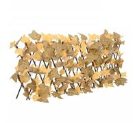 Qnhdfrt Expandable Artificial Maple Leaf Fence, Orange Wood & PVC, 5-Pack