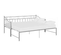 Qnhdfrt Extendable Metal Daybed Frame, 90x200cm Pull-Out, Grey