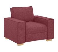Qnhdfrt Fabric Accent Armchair with Wide Armrests, Wine Red