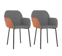 Qnhdfrt Fabric and Faux Leather Dining Chairs with Armrests