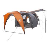 Qnhdfrt Family Camping Tunnel Tent, Polyester & Steel Frame, Gray/Orange