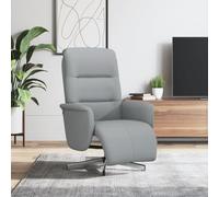 Qnhdfrt Fauteuil de relaxation avec repose-pieds en tissu gris clair - Fonction couchage manuel - Pivotant à 360 ° - Rembourrage épais - Pour salon, chambre à coucher