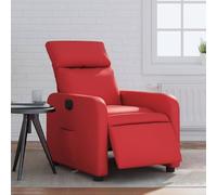 Qnhdfrt Fauteuil de relaxation électrique en cuir synthétique rouge avec fonction allongée, fauteuil TV, fauteuil lounge pour salon