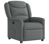 Qnhdfrt Fauteuil de relaxation en tissu gris foncé avec fonction de couchage manuel à 135 ° - Dossier rembourré épais - Peu encombrant - 78 x 95 x 100 cm - Design moderne pour salon, chambre à coucher