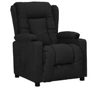 Qnhdfrt Fauteuil de relaxation en tissu noir avec fonction allongée manuelle 3 positions 72,5 x 96 x 99,5 cm Fauteuil lounge confortable avec porte-gobelet pour salon, chambre à coucher, balcon