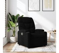 Qnhdfrt Fauteuil de relaxation en tissu noir avec fonction de couchage manuelle confortable pour salon, chambre à coucher, fauteuil TV, lounge
