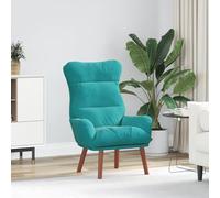 Qnhdfrt Fauteuil de relaxation moderne en velours turquoise - Ergonomique - Pour salon, coin lecture - Forme rectangulaire - Hauteur des pieds : 30 cm - Avec coussin de boxe