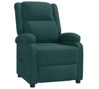 Qnhdfrt Fauteuil de relaxation vert foncé avec fonction allongée manuelle, 3 positions, housse en tissu respirant, structure en bois robuste, 70 x 93 x 98 cm, fauteuil TV compact pour salon, chambre à
