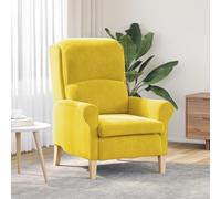 Qnhdfrt Fauteuil en textile jaune avec cadre en bois - Fauteuil moderne pour salon - Ergonomique et confortable pour lire et se détendre