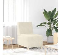Qnhdfrt Fauteuil en velours crème sans accoudoirs, 55 cm, confortable, pour salon, chambre à coucher et petites pièces