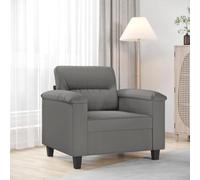 Qnhdfrt Fauteuil gris foncé, largeur d'assise : 60 cm, tissu en microfibre, confortable et robuste, design moderne pour salon, balcon ou coin lecture