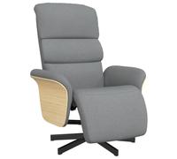 Qnhdfrt Fauteuil Inclinable et Pivotant 360° en Tissu Gris Clair - Fauteuil de Salon Relaxation Manuel avec Repose-Pieds Réglable et Rembourrage Confortable pour Bureau et Chambre