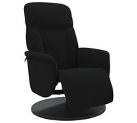 Qnhdfrt Fauteuil Inclinable Manuel avec Repose-Pied, Fauteuil de Relaxation Pivotant à 360° en Velours Noir, Chaise de Salon Ergonomique pour Repos, Charge Max 110 kg