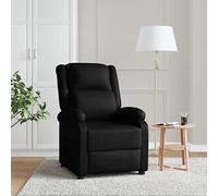 Qnhdfrt Fauteuil relax en cuir synthétique noir avec fonction allongée manuelle 3 positions pour salon, chambre à coucher, TV Lounge - Confortable, stable et durable 70 x 93 x 98 cm