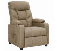 Qnhdfrt Fauteuil relax en tissu taupe avec fonction couchage manuel 3 positions 73 x 94 x 101,5 cm Fauteuil lounge pour salon, chambre à coucher, balcon