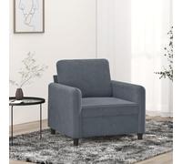 Qnhdfrt Fauteuil relaxant moderne en velours gris foncé, largeur d'assise : 60 cm, pour salon, balcon et chambre d'adolescent avec structure en métal stable