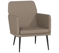 Qnhdfrt Fauteuil Salon Design Cappuccino 61x78x80 cm, Chaise de Relaxation Confortable en Similicuir et Métal, Fauteuil Crapaud Rembourré pour Bureau, Chambre et Espace de Détente