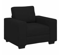 Qnhdfrt Fauteuil Salon Tissu Noir 100x77x82 cm - Canapé 1 Place Confortable avec Accoudoirs Larges et Cadre Robuste en Bois et Métal - Chaise Rembourrée pour Bureau et Chambre