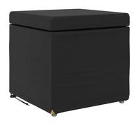 Qnhdfrt Faux Leather Backless Low Stool, Black