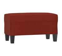 Qnhdfrt Faux Leather Entryway Bench, Burgundy Red Padded Ottoman