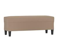 Qnhdfrt Faux Leather Upholstered Entryway Bench, Cappuccino, 100x35x41cm