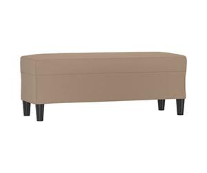 Qnhdfrt Faux Leather Upholstered Entryway Bench, Cappuccino, 100x35x41cm