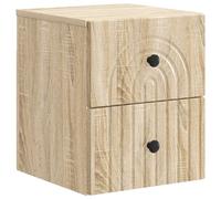 Qnhdfrt Floating Nightstand Sonoma Oak Engineered Wood with 2 Drawers
