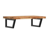 Qnhdfrt Floating Vanity Top, Acacia Wood & Steel Sink Shelf with Towel Bar