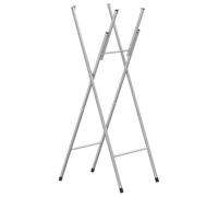 Qnhdfrt Folding Galvanized Steel Bar Table Legs, Silver, 108cm Height