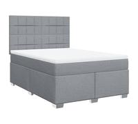 Qnhdfrt Full Bed Frame with Mattress, Gray Fabric Adjustable Headboard