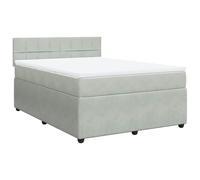 Qnhdfrt Full Bed Set with Mattress and Velvet Frame, Light Gray