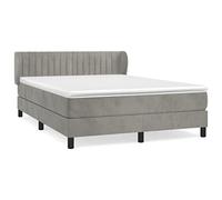 Qnhdfrt Full Bed Set with Pocket Spring Mattress, Gray Velvet Frame