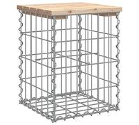 Qnhdfrt Gabion Garden Bench, Solid Pine Wood & Galvanized Steel