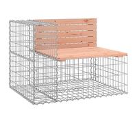 Qnhdfrt Gabion Garden Bench with Backrest, Douglas Fir Wood & Steel