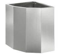 Qnhdfrt Galvanized Steel Corner Planter, 12x12x14 in, Silver | Weather-resistant outdoor flower pot designed for growing herbs and plants on balconies, patios, and gardens.