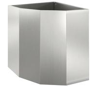 Qnhdfrt Galvanized Steel Corner Planter, 45x45x50 cm, Silver | Rust-resistant outdoor flower pot designed to fit corner spaces on patios, terraces, and gardens.