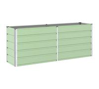 Qnhdfrt Galvanized Steel Garden Planter, Pastel Green, 195x50x77 cm | Large rectangular outdoor planter box designed for growing vegetables, herbs, and flowers on patios, balconies, and yards.