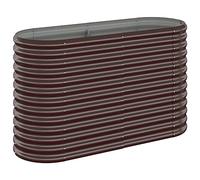 Qnhdfrt Galvanized Steel Oval Raised Garden Bed, Brown