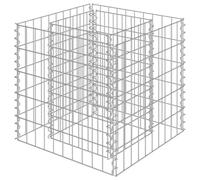 Qnhdfrt Galvanized Steel Raised Gabion Planter, 50x50x50 cm
