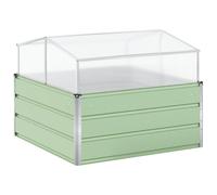 Qnhdfrt Galvanized Steel Raised Garden Bed, 100x100x77cm, Pastel Green