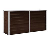Qnhdfrt Galvanized Steel Raised Garden Bed, 160x40x77 cm, Brown