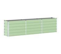 Qnhdfrt Galvanized Steel Raised Garden Bed, 290x90x77cm, Pastel Green | Large rectangular planter box ideal for growing vegetables, flowers, and herbs on patios, balconies, and yards.