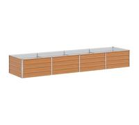 Qnhdfrt Galvanized Steel Raised Garden Bed, 320x80x45 cm, Light Brown
