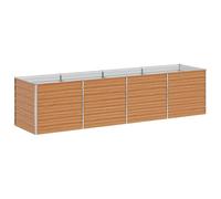 Qnhdfrt Galvanized Steel Raised Garden Bed, 320x80x77cm, Light Brown | Features an open bottom design ideal for growing outdoor vegetables, plants, and flowers.
