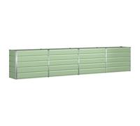 Qnhdfrt Galvanized Steel Raised Garden Bed, 385x50x77 cm, Pastel Green | Large rectangular planter box designed for growing vegetables and flowers on patios or balconies.