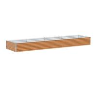 Qnhdfrt Galvanized Steel Raised Garden Bed, 390x100x36 cm, Light Brown